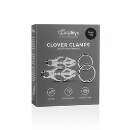 Затискачі для сосків з кільцями EasyToys Clover Clamps With Clips - мініатюра 3