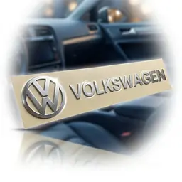 Наліпка з логотипом Volkswagen метал, на клейкій стрічці 1шт (універсальна)