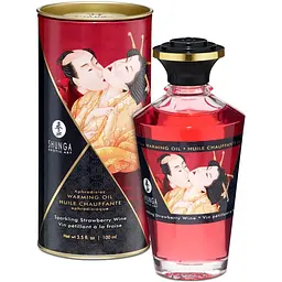 Розігрівальна олія Shunga Aphrodisiac Warming Oil - Sparkling Strawberry Wine (100 мл)