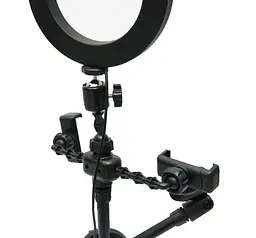 Кільцева світлодіодна лампа XPRO HA-12 з подвійною підтримкою мікрофона для фото і відео чорна (42966-HA-12_357) - мініатюра 7