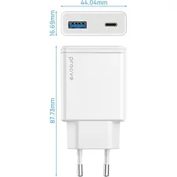 Зарядний пристрій Proove Slender 45W (Type-C + USB) white (WCSL45110002) - мініатюра 3