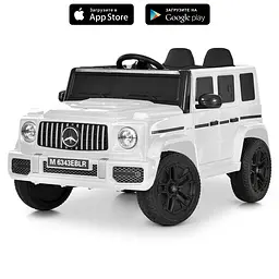 Джип дитячий на радіокеруванні 2.4G акумулятор 12V9AH MP3 USB Bluetooth EVA шкіра білий (M 6343EBLR-1)