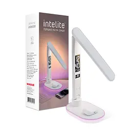 Світлодіодна настільна лампа MAXUS з бездротовою зарядкою Intelite Desk Lamp 24W WH RGB Wireless Calendar