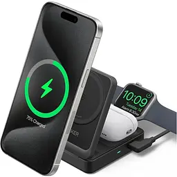 Бездротовий зарядний пристрій Anker MagGo 3-in-1 Qi2 Black (A2918) [162989] - мініатюра 2