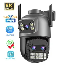 Вулична WiFi IPкамера Besder A20QQ  15Мп чорна 3 об'єктиви Zoom 10-кратний