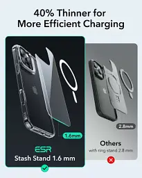 Прозорий чохол із підставкою ESR Classic Hybrid Case with Stash Stand (HaloLock) Clear для iPhone 16 Pro Max (1A7500102) - мініатюра 5