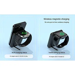 Зовнішній акумулятор - зарядний D21 2in1 Foldable Magnetic Wireless Charger with 10000mAh power bank - мініатюра 7