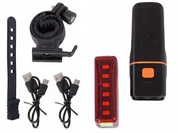 Велоліхтар + габарит QX-T3206 (2xXML-T6 + габарит-6SMD) + PowerBank + microUSB (3 режими та 4 режими) - мініатюра 10