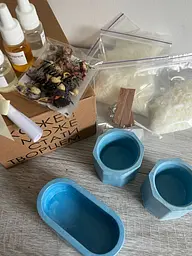 Подарунковий набір для створеня 3х свічок синій