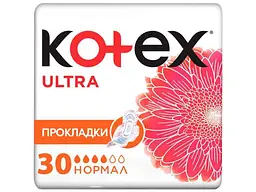 Прокладки гігієнічні Kotex денні 4 краплі 30 шт Dry Normal Quadro