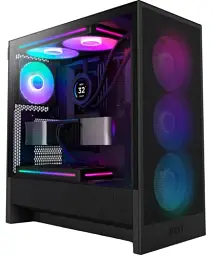 Корпус NZXT H5 Flow RGB Black, без БЖ, для E-ATX, ATX, micro ATX, mini ITX, 1 x 3.5″ відсіків, 2 x 2.5″ відсіків, 2хUSB 3.0/1хType-C, 7 слотів розширення (CC-H52FB-R1)