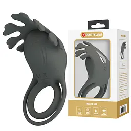 Ерекційне кільце Pretty Love Vibrant Penis Ring Ruben 8.5 см сірий - мініатюра 10