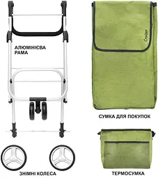 Сумка-візок ShoppingCruiser 3 Wheels Green (650071) - мініатюра 6