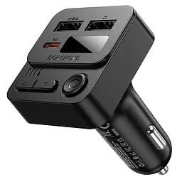 АЗП FM модулятор Borofone BC60 Hero 35W (2USB-A/1C) Black - мініатюра 5