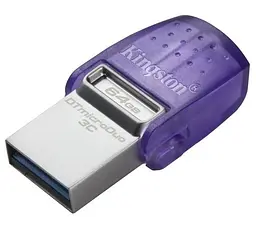 Флеш накопичувач USB 64Gb DataTraveler microDuo 3C, Purple Kingston teh0021075 - мініатюра 2
