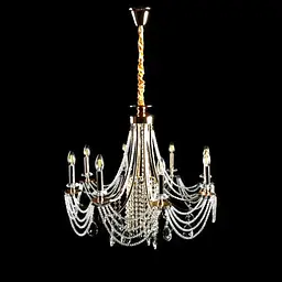 Розкішна підвісна кришталева люстра Splendid Ray L6008/8 (SGD) - золото, 8 xE14, діаметр 75 см, від 14 до 22 м2