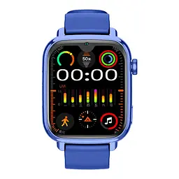 Розумні дитячі смарт годинник-телефон Wonlex KT34 камерою WI-FI GPS SIM-карта силіконовий ремінець Blue (17779) - мініатюра 3
