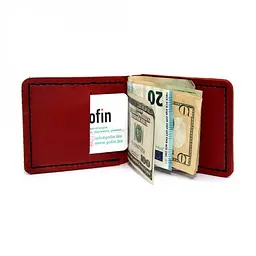 Шкіряний затиск для грошей Gofin 11,5х8,5 см acs0011969 - мініатюра 4