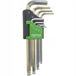 Набір дюймових Г-под.шестигранників з кулею TOPTUL 1/16"-3/8" 9од. GBAL0901 - мініатюра 2