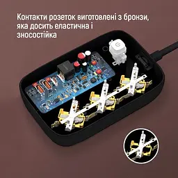 Мережевий фільтр GaN3 Pro, 3 розетки, 2 м, Black ColorWay teh0028200 - мініатюра 8
