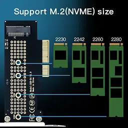 Плата - адаптер Fenvi SSD-X4 для дисків M.2 NVMe SSD PCI-E 4.0*4 для 2230 / 2242 / 2260 / 2280 - мініатюра 5