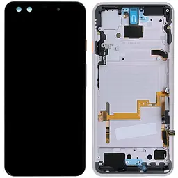 Дисплей Google Pixel 3 чорний, P-OLED, PRC, з рамкою рожевого кольору, Not Pink