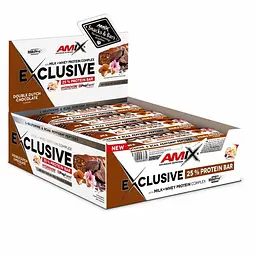 Батончик AMIX Exclusive Protein Bar, 12*85 грам - Подвійний голландський шоколад