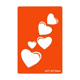 Трафарет для біо-тату Сердечко c077-15x20см, розмір 15х20см