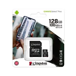 Карта пам'яті Kingston 128 GB microSDXC Class 10 UHS-I Canvas Select Plus + SD Adapter SDCS2/128GB - мініатюра 4