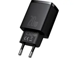 Мережевий зарядний пристрій BASEUS Compact Quick Charger U+C 20 W Black (CCXJ-B01) - мініатюра 3