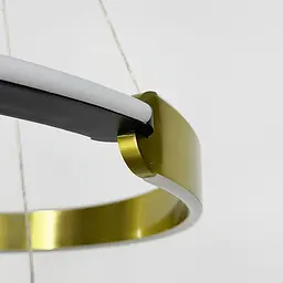 Підвісна люстра у латунно-чорному корпусі з двома кільцями Ø 60+40 см | Арт. MJ303-600+400 AB | Line F - мініатюра 6