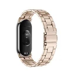 Ремінець для фітнес-браслета Tamister для Xiaomi Mi Band 8 і 9 Type C металевий із застібкою рожеве золото - мініатюра 4