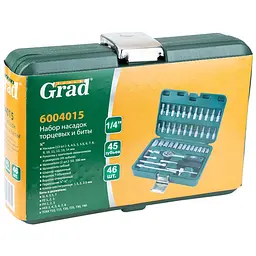 Набір насадок торцевих і біт Grad 1/4" 46 шт (6004015) - мініатюра 6