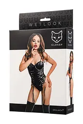 Боді Glossy Amilia wetlook XL (чорний) - мініатюра 4