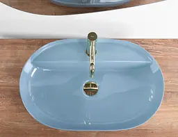 Умивальник Rea Aura 61 blue shiny накладний REA-U6618, Синий - мініатюра 3