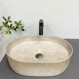 Умивальник VBI Verona 50 beige stone matt накладний VBI-011325 - мініатюра 3