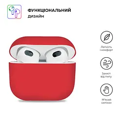 Силіконовий чохол для навушників Apple AirPods 3, Ultrathin Silicone Case, червоний, захисний чохол, ультратонкий і легкий, захист від подряпин і пилу, м"який силікон, ArmorStandart (ARM60293) - мініатюра 2