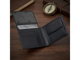 Чоловічий портмоне з натуральної шкіри Cortina 5051 nero Чорне 12,5х9,5 см TONY PEROTTI acs0032352 - мініатюра 2