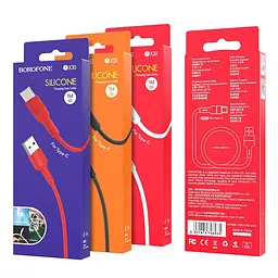 Кабель BOROFONE BX30 USB to Type-C, 3A, 1m, silicone, TPE connectors, Білий - мініатюра 2