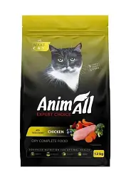 Повнораціонний сухий корм для котів AnimAll (ЕнімАлл) зі свіжою куркою, 12 кг