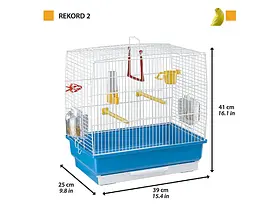 Клітка для канарок і маленьких птахів Ferplast Rekord 2 блакитна 39x25x41 см 52007811 - мініатюра 2