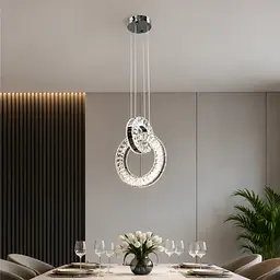 Підвісна кришталева LED-люстра Artlight 7710/2A-BK з двома кільцями, темний хром, 34 Вт, від 5-12 м² - мініатюра 2