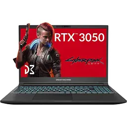 Ноутбук Dream Machines RG3050-15 RG3050-15UA83 (15.6 FHD WVA 144 Hz, Intel Core i5-12450H, 16 GB, 512 SSD, RTX 3050 4 GB, DOS) Black (RG3050-15UA83)