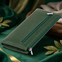 Горизонтальний тонкий гаманець зі шкіри унісекс ST Leather 19328 зелений - мініатюра 4
