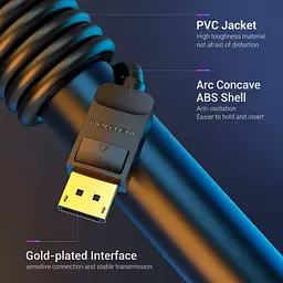Кабель Vention DisplayPort-DisplayPort V 1.2 1.5 м (HACBG) - мініатюра 4