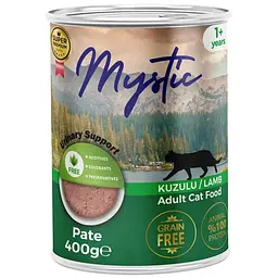 Вологий корм для дорослих котів Mystic паштет з ягням 400 г 