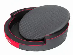 Кругле ліжко для собак Hobbydog Ringo Black/Red 98х98х18 см - мініатюра 4