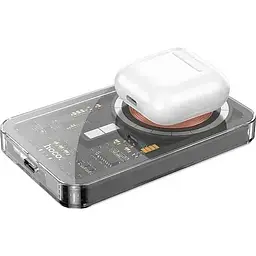 Портативна батарея Hoco Q14 Ice Crystal PD20W Magnetic MagSafe 5000 mAh Black - мініатюра 3