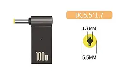 Адаптер PD 100W USB Type-C Female to DC Male Jack 5.5x1.7 mm – для зарядж. ноутів ACER, PACKARD BELL
