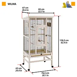 Клітка для канарок та папуг Ferplast Wilma дерев'яний вольєр 83x67x158,5 56160614 - мініатюра 2